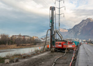 Forage de pieux pour paroi Berlinoise TOARC Grenoble