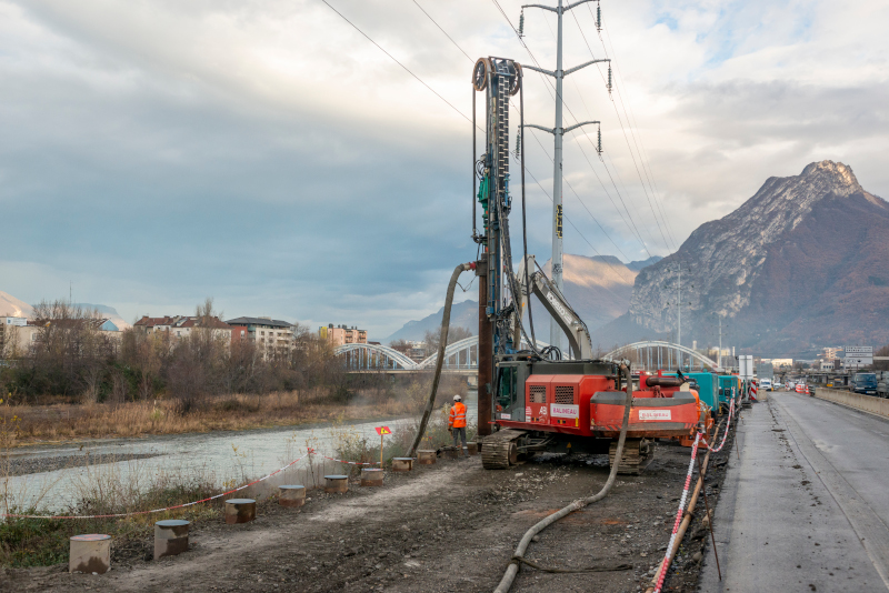 Forage de pieux pour paroi Berlinoise TOARC Grenoble