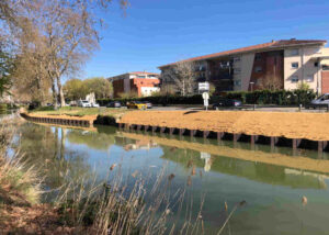 Berges du canal du midi - Boulevard de la Méditerranée - ouvrage palplanches vibrofoncées fini
